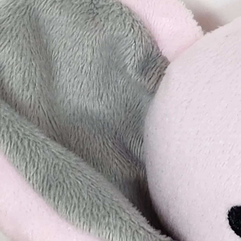 Pink Elephant Lovey Plush Baby Security Blanket Minky Dots Satin‎ Trim
